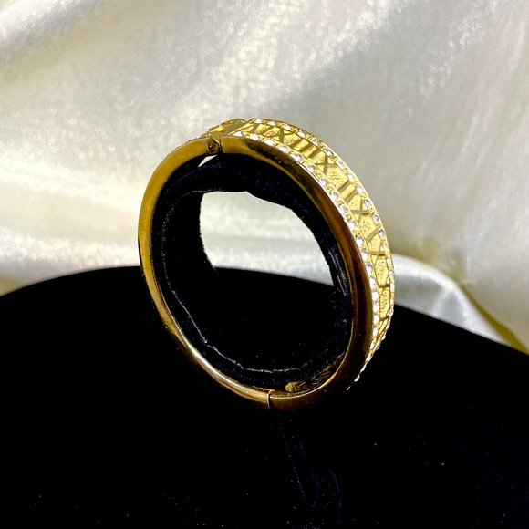 💖Gold Tone Bracelet Set with Roman Numeral Numbers & CZ's 7-1/8 in. /B71 - Picture 5 of 6